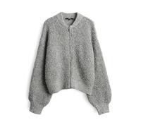 someday Damen Strickjacke Tilara mit Reißverschluss Mittelgrau Melange Größe 42