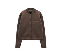 someday Damen Sweatjacke | Kurze Bomberjacke ULONI Loose aus Scuba Soft Mocha, 42
