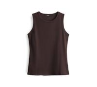 someday Damen Top | Geripptes Top KLEANNE Slim aus BCI Cotton Mix Dark Espresso, 42
