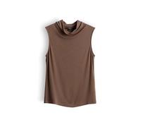 someday Damen Top | Jerseyshirt mit weich fallendem Wasserfallkragen Slim Fit Hazelnut, 36