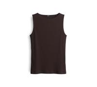someday Damen Top | Kamia Slim Jerseytop in Rippstrickoptik Dark Espresso, 40