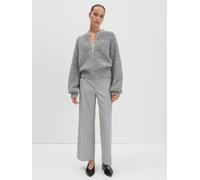 Someday Stoffhose Damen CEVIL Cropped Wide Leg aus recyceltem Polyester-Mix Hazy Fog Melange, 36