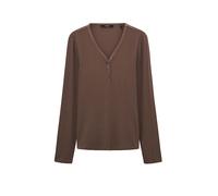 someday Damen Langarmshirt | Longsleeve KINOLA Regular aus dezenter Rippstruktur Soft Mocha, 42