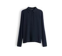 someday Damen Langarmshirt | KERTINE Slim Polohirt im Materialmix Ocean, 40