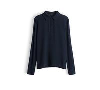 someday Damen Langarmshirt | KERTINE Slim Polohirt im Materialmix Ocean, 42