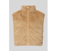 Someday Relaxed Fit Weste aus Kunstfell Modell 'Vaari' in Sand, Größe 40