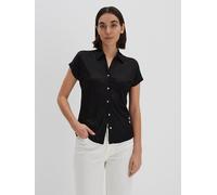 someday Damen Kurzarmshirt | Poloshirt KEDINA Slim aus nachhaltiger Viskose Black, 36