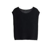 someday Damen Pullover TARISOL Strickshirt Regular sommerliche Ajour-Optik Schwarz Gr. 36