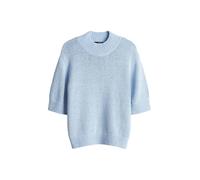 someday - Stricktop mit halblangen Ärmeln und Stehkragen blau - Gr. - 42