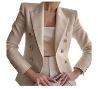 Sommer Blazer Damen Business Jackets Lady Noble Knopf Frauen Mantel Büro Slim Fit Außenbekleidung Anzug Arbeit Open Front Cardigan Damenmantel 2023 Longblazer Military Coat Blazer