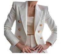 Sommer Blazer Damen Business Jackets Lady Noble Knopf Frauen Mantel Büro Slim Fit Außenbekleidung Anzug Arbeit Open Front Cardigan Damenmantel 2023 Longblazer Military Coat Blazer