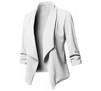 Sommer Blazer Damen Cardigan Front Jacke Open Long Mantel Frauen lässige Feste Ärmel Damenmantel 2023 Damenblazer Büro Blazer Anzug Sportlich Jack Trenchcoat Anzugjacke Freizeit Business Damenjacke