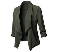 Sommer Blazer Damen Cardigan Front Jacke Open Long Mantel Frauen lässige Feste Ärmel Damenmantel 2023 Damenblazer Büro Blazer Anzug Sportlich Jack Trenchcoat Anzugjacke Freizeit Business Damenjacke