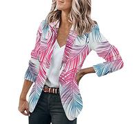 Sommer Blazer Damen Casual Anzug vorne offen Langarm Jacke offenes Arbeit Büro Jacke Mantel 2023 Slim Fit Longblazer Open Front Cardigan Anzugjacke Freizeit Business Damenjacke