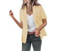 Sommer Blazer Damen Casual Solid Single Button Kurzarm Slim Anzug Temperament Mantel für Daliy Work 2023 Anzugjacke Freizeit Business Damenjacke Open Front Cardigan Damenblazer