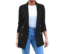 Sommer Blazer Damen Damen Solide Umlegekragen Jacke Langarm Mantel Oberbekleidung 2023 Longblazer Anzugjacke Freizeit Business Damenjacke Open Front Cardigan Military Coat Blazer