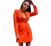 Sommer Blazer Damen Einfarbig Slim Fit Zweireihig Langarm Jacke Top 2023 Büro Blazer Anzug Sportlich Jack Trenchcoat Damenblazer Anzugjacke Freizeit Business Damenjacke