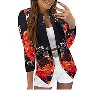 Sommer Blazer Damen Frauen Blazers Mantel Anzug Work Anzug 3/4-Ärmellen-Jacke formelle Jacke Set 2023 Büro Blazer Anzug Sportlich Jack Trenchcoat Longblazer Anzugjacke Freizeit Business Damenjacke