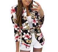 Sommer Blazer Damen Frauen Blazers Mantel Anzug Work Anzug 3/4-Ärmellen-Jacke formelle Jacke Set 2023 Büro Blazer Anzug Sportlich Jack Trenchcoat Longblazer Anzugjacke Freizeit Business Damenjacke