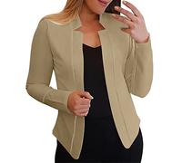 Sommer Blazer Damen Frauen Casual Solide Langarm Offene Vorderseite Kerbkragen Anzug Strickjacke Büro Jacke Tägliche Arbeit Mantel 2023 Blazer Anzug Sportlich Jack Trenchcoat Damenblazer