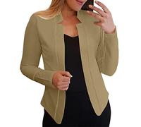 Sommer Blazer Damen Frauen Casual Solide Langarm Offene Vorderseite Kerbkragen Anzug Strickjacke Büro Jacke Tägliche Arbeit Mantel 2023 Blazer Anzug Sportlich Jack Trenchcoat Damenblazer
