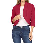 Sommer Blazer Damen, lässig, einfarbig, Ärmel, Strickjacke, kurzer, Kleiner Mantel 2023 Büro Blazer Anzug Sportlich Jack Trenchcoat Damenblazer Anzugjacke Freizeit Business Damenjacke