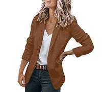 Sommer Blazer Damen Lässig Einfarbig Langarm Anzug Stil Kleine Jacke 2023 Büro Blazer Anzug Sportlich Jack Trenchcoat Longblazer Anzugjacke Freizeit Business Damenjacke