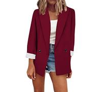 Sommer Blazer Damen Lässiger Damen-Taschen-Büro- mit drapierter Vorderseite, Strickjacke, Arbeitsanzug 2023 Damenblazer Anzugjacke Freizeit Business Damenjacke Open Front Cardigan