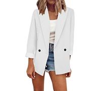 Sommer Blazer Damen Lässiger Damen-Taschen-Büro- mit drapierter Vorderseite, Strickjacke, Arbeitsanzug 2023 Damenblazer Anzugjacke Freizeit Business Damenjacke Open Front Cardigan