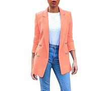 Sommer Blazer Damen Langarm Solide Reversjacke Damen Business Anzug Strickjacke Jacke Top 2023 Longblazer Anzugjacke Freizeit Business Damenjacke Open Front Cardigan