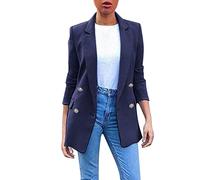 Sommer Blazer Damen Langarm Solide Reversjacke Damen Business Anzug Strickjacke Jacke Top 2023 Longblazer Anzugjacke Freizeit Business Damenjacke Open Front Cardigan
