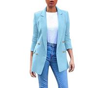 Sommer Blazer Damen Langarm Solide Reversjacke Damen Business Anzug Strickjacke Jacke Top 2023 Longblazer Anzugjacke Freizeit Business Damenjacke Open Front Cardigan