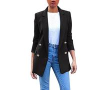 Sommer Blazer Damen Langarm Solide Reversjacke Damen Business Anzug Strickjacke Jacke Top 2023 Longblazer Anzugjacke Freizeit Business Damenjacke Open Front Cardigan