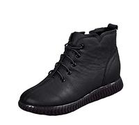 Sommer Boots Damen Womens Boots Damen Stiefelette modisch für Herbst und Winter Damen Stiefeletten Flache weiche Sohle bequemer seitlicher Reißverschluss runde Spitze einfarbig Schnürung