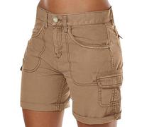 Sommer-Cargo-Shorts für Damen, Wandershorts, mit Taschen, hohe Taille, lässig, Bermudashorts, kurze Hose, Cargo-Shorts, Damen, Sommer, leicht, elastischer Bund, für Wandern, Golf, Freizeit, Safari,
