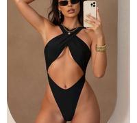 Sommer einfarbiger sexy Bikini Monokini Tanga Badeanzug für Strandurlaub