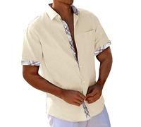 Sommer Kurzarmhemd Herren, Herren Hemd Kurzarm Einfarbig Sommerhemd Leicht Hemden Bügelfrei Herrenhemden Sommer Strand 90er Jahre Outfit Mottoparty Freizeithemd Classic Locker Polohemd Herren T Shirts