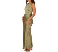Sommer-Maxikleider für Damen, Satin, elegantes, stilvolles Seidenkleid für Hochzeitsgäste, ärmelloses Design, offener Rücken, Spaghettiträger