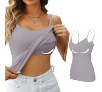 sommer must haves damen Unterhemden Damen Baumwolle Spaghettiträger Top Große Größen Basic Tank Top Mit Integriertem BH Verstellbaren Camisole Hemd Trägertop Trägershirt bio baumwolle unterhemd damen