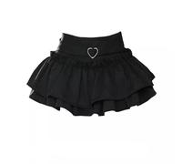 Sommer Neuer schwarzer Midi-Rock, Damen A-Linie fluffiger Rock, Slim fit und schlankende Kuchenrock, plizierter Rock, kurzer Rock