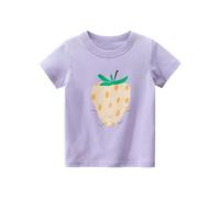 Sommer Oberteile T-Shirt für Mädchen Mode Cartoon Erdbeere Druck Kinderkleidung Casual Top Atmungsaktiv Sportshirt Kurzarm Tees Shirts Basic Freizeit Tops für 2-10 Jahre (#2, 3-4 Years)