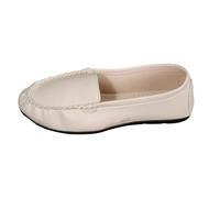 Sommer Orthopädische Schuhe Damen Atmungsaktive Loafer Elegant Slip on Sneaker Breite Weiche Turnschuhe Leder Flache Ballerina Lässig Bequeme Running Shoes Women Barfußschuhe (Beige, 37)