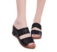 Sommer Plattform Keilabsatz Hausschuhe Damen Bequem Freizeitsandale Orthopädische rutschfest Sandalen Offener Zeh Casual Elegante Slip-On Plateau Hausschuhe Plattform Clogs Outdoor