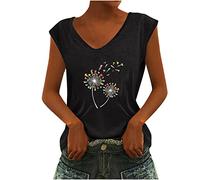 Sommer Pullover T-Shirts für Frauen Casual Weste Camis Tops Leopard Sonnenblume Bedruckt V-Ausschnitt ärmellose Bluse Mädchen T-Shirt