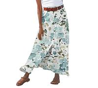 Sommer Rock Damen Luftig Lang Damen-Sommerrock Aus Solider Baumwolle Und Leinen, Halbe Länge, Geschlitzte Hüfte, Mittlere Taille Tochter Kleider Festlich Tagesangebote Heute
