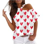 Sommer-Rundhals-T-Shirts für Frauen, Kurzarm-Oberteile, Blumenmuster, trägerlose Bluse, lockere Passform, grafisches Mädchen-T-Shirt