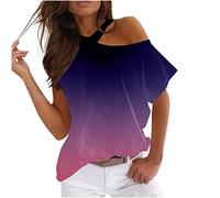 Sommer-Rundhals-T-Shirts für Frauen, Kurzarm-Oberteile, Blumenmuster, trägerlose Bluse, lockere Passform, grafisches Mädchen-T-Shirt