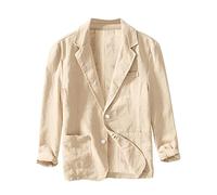 Sommer Sakko Herren Leinen Leicht Sportlich Sportsakko Blazer Herren Sommer Große Größen Sakkos für Herren EIN-Knopf Business Anzug Jacken Sport Mantel Stilvolle Alltagsanzüge Anzugjacke (Black,4XL)