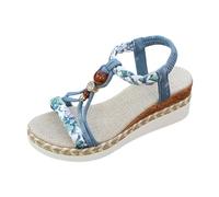 Sommer Sandalen Damen Elegant Schwarze Sommerschuhe Damen Sandaletten Sommer Boho Perlen Für Elegante Strandschuhe Mit Knöchelriemen Bequeme Freizeitschuhe Mit Plateauabsatz Zeitloses Zehsandalen