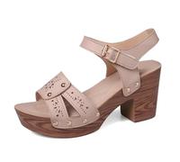 sommer sandalen damen, Sandalen Damen Mit Absatz Elegant Weiche Fußbett Riemchensandalen Sommer Sandaletten Strand Riemchenpumps Spangenpumps Hochzeit Offene Zehe Tanzschuhe Riemchen Absatzschuhe